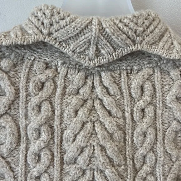 Inis Crafts 100% merino wool zippered cardigan made in Ireland size S - Picture 6 of 16